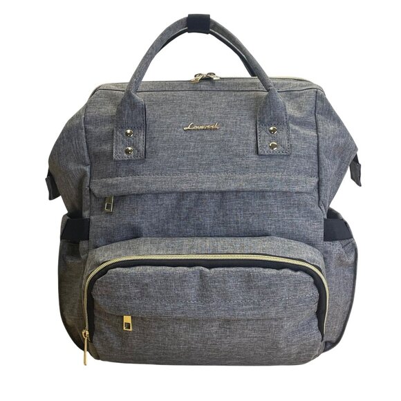 Lovevook Gray With Gold Accents Adjustable Straps Viola l Laptop Backpack Sz M - Picture 1 of 16